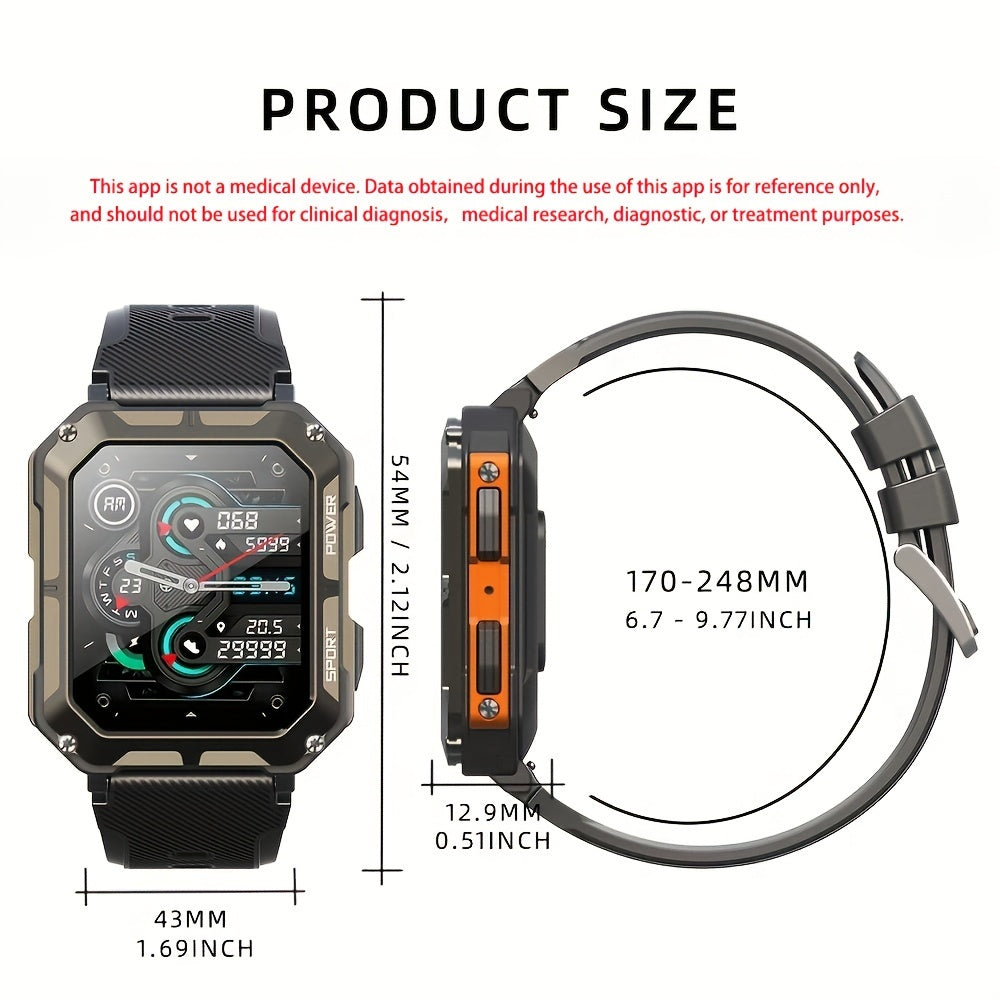 Chrono elite store-SENBONO Rugged Smartwatch for Men-Compatible with iPhone & Android