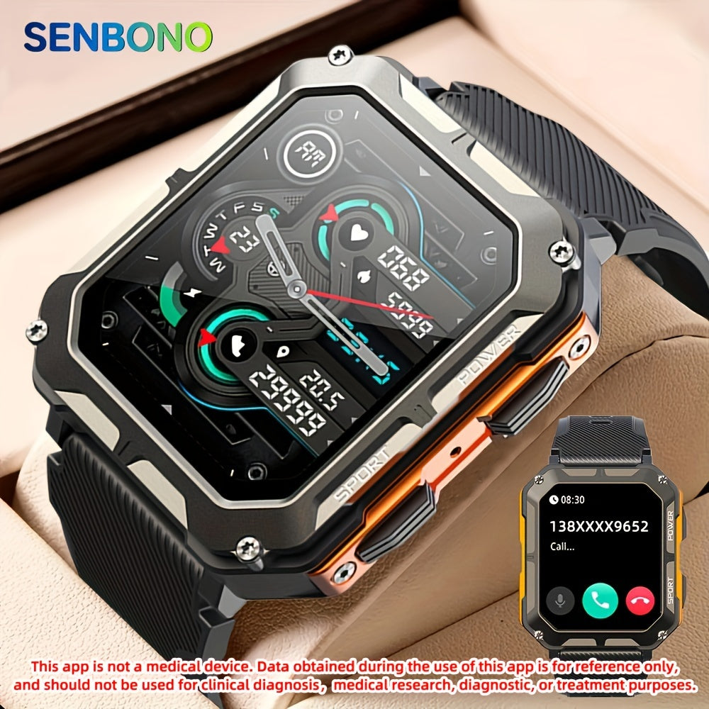 Chrono elite store-SENBONO Rugged Smartwatch for Men-Compatible with iPhone & Android