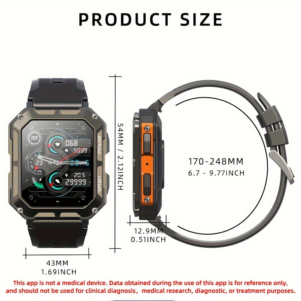 Chrono elite store-SENBONO Rugged Smartwatch for Men-Compatible with iPhone & Android