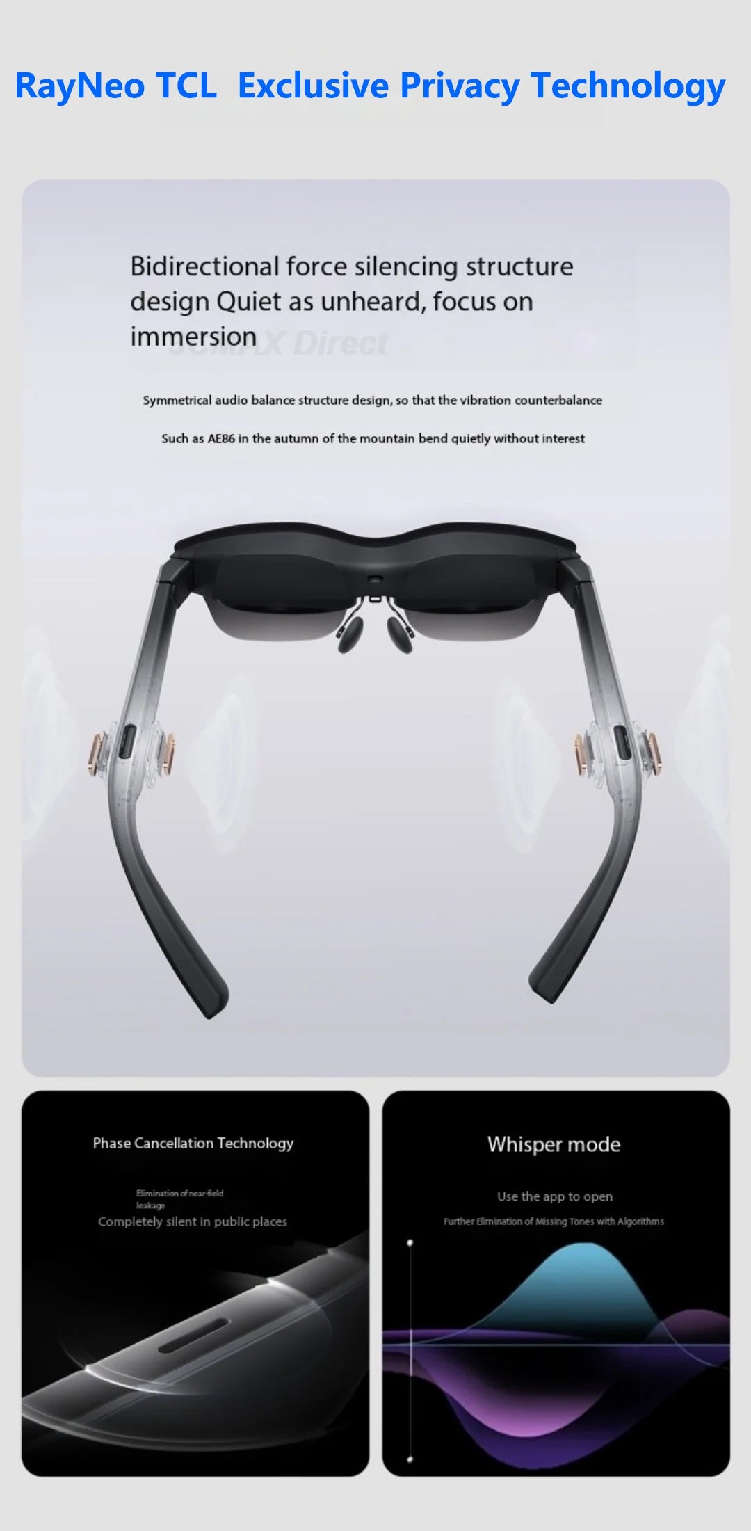 Chrono elite store - TCL Rayneo Air 2S Smart AR Glasses HD Giant Screen Viewing Glasses 1080P HD  Giant Screen Portable XR Glasses Overseas version