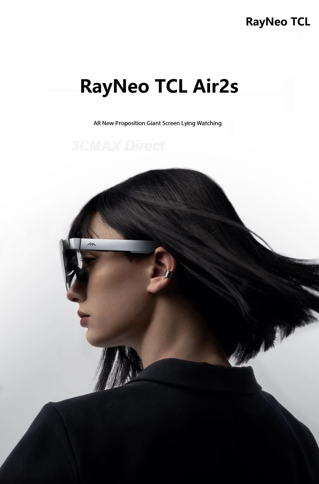 Chrono elite store - TCL Rayneo Air 2S Smart AR Glasses HD Giant Screen Viewing Glasses 1080P HD  Giant Screen Portable XR Glasses Overseas version