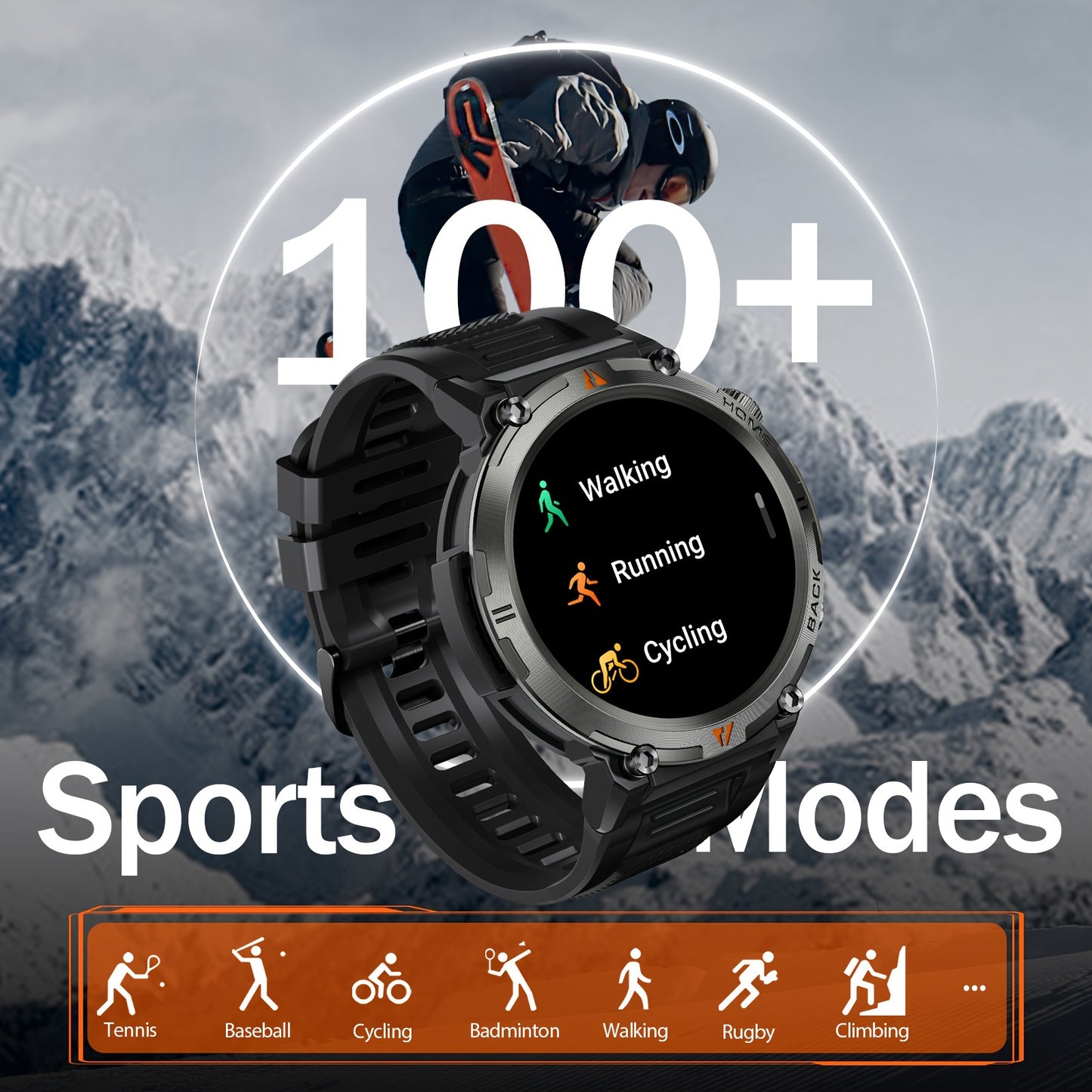 Chrono elite store-Men's Multi-Functional Compatible with Android Devices Watch