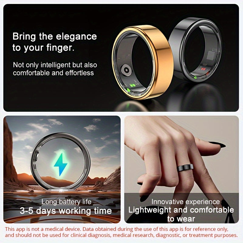 Chrono elite store - Smart Fitness Tracker Ring - Monitor Steps, Distance, Calories, Sleep, Sports - Perfect Gift for Women and Men with Advanced Health and Wellness Features